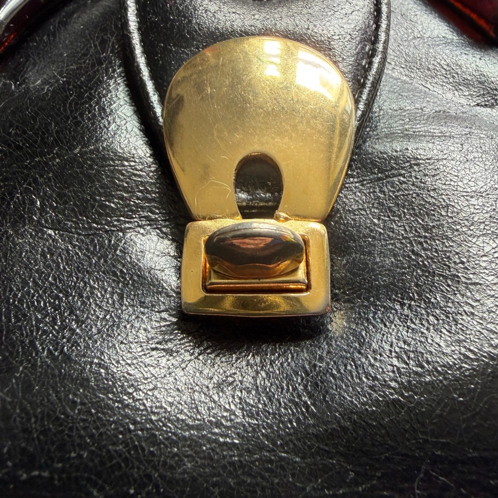Rare MidCentury Zenith Hand Made Black Leather Bakelite Top Handle 50-60s VTG - Picture 4 of 14